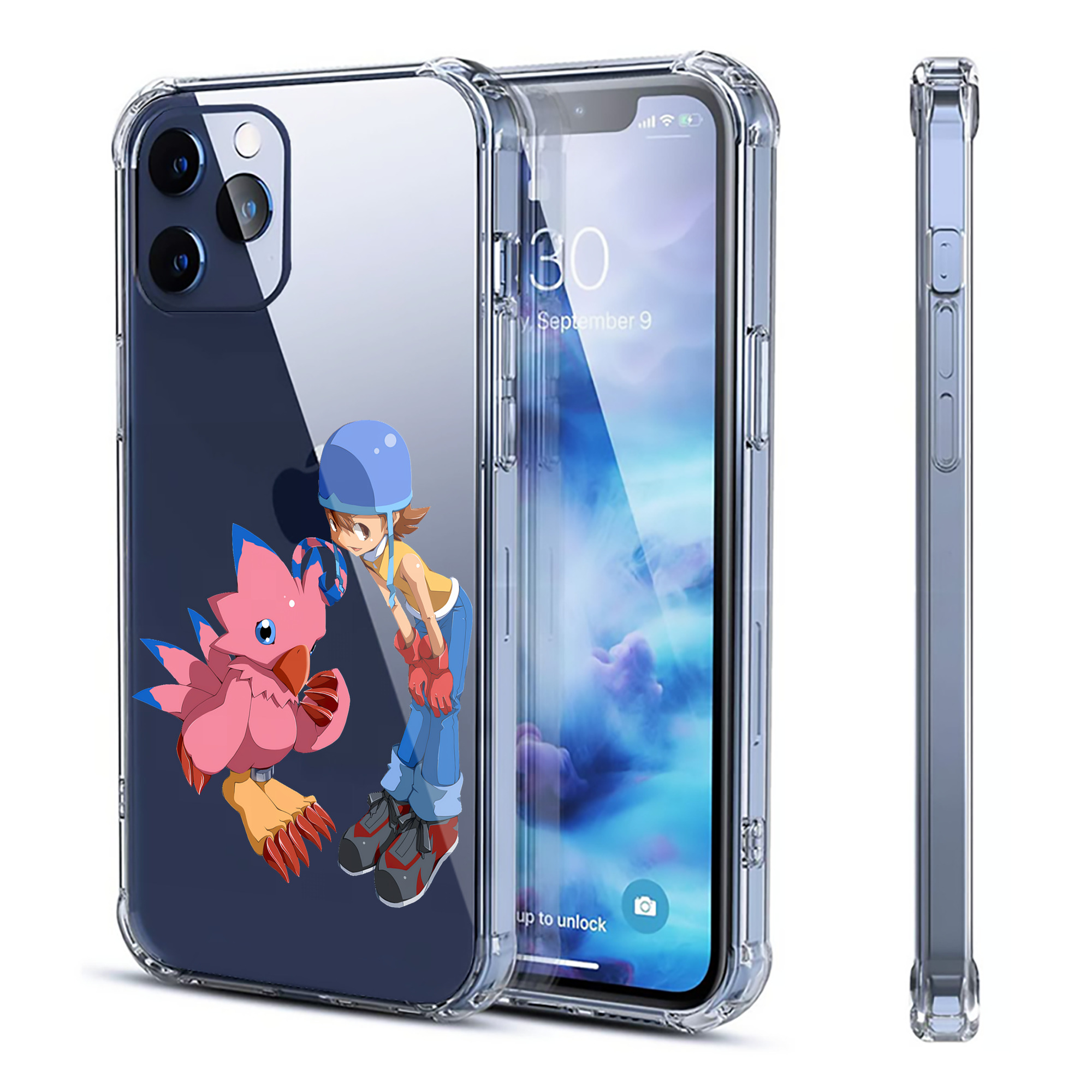 （画像用） Digimon デジタルモンスター/デジモン 【iPhone 12シリーズ対応】透明スマホケース（クリアソフトケース）